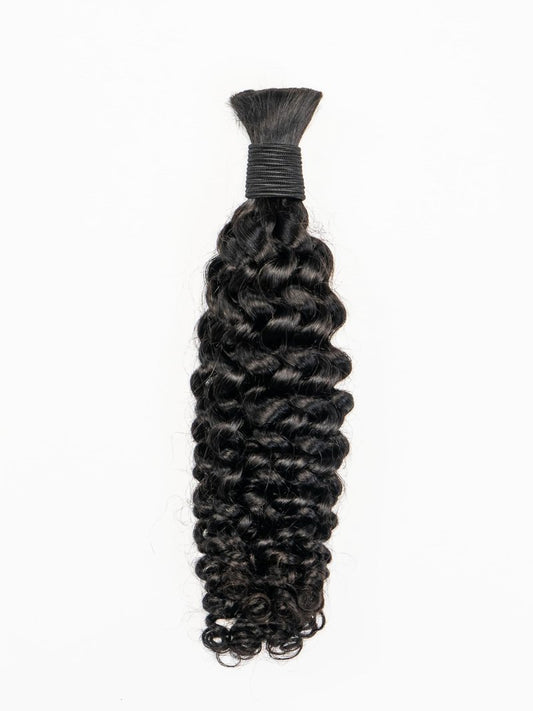 Linkmai Boho Knotless Braiding Hair Extension – 100% Pure Human Hair, Single Bundle, 100g, Natural Texture, Soft and Lightweight for DIY Bohemian Styles, Natural Black (18INCH)