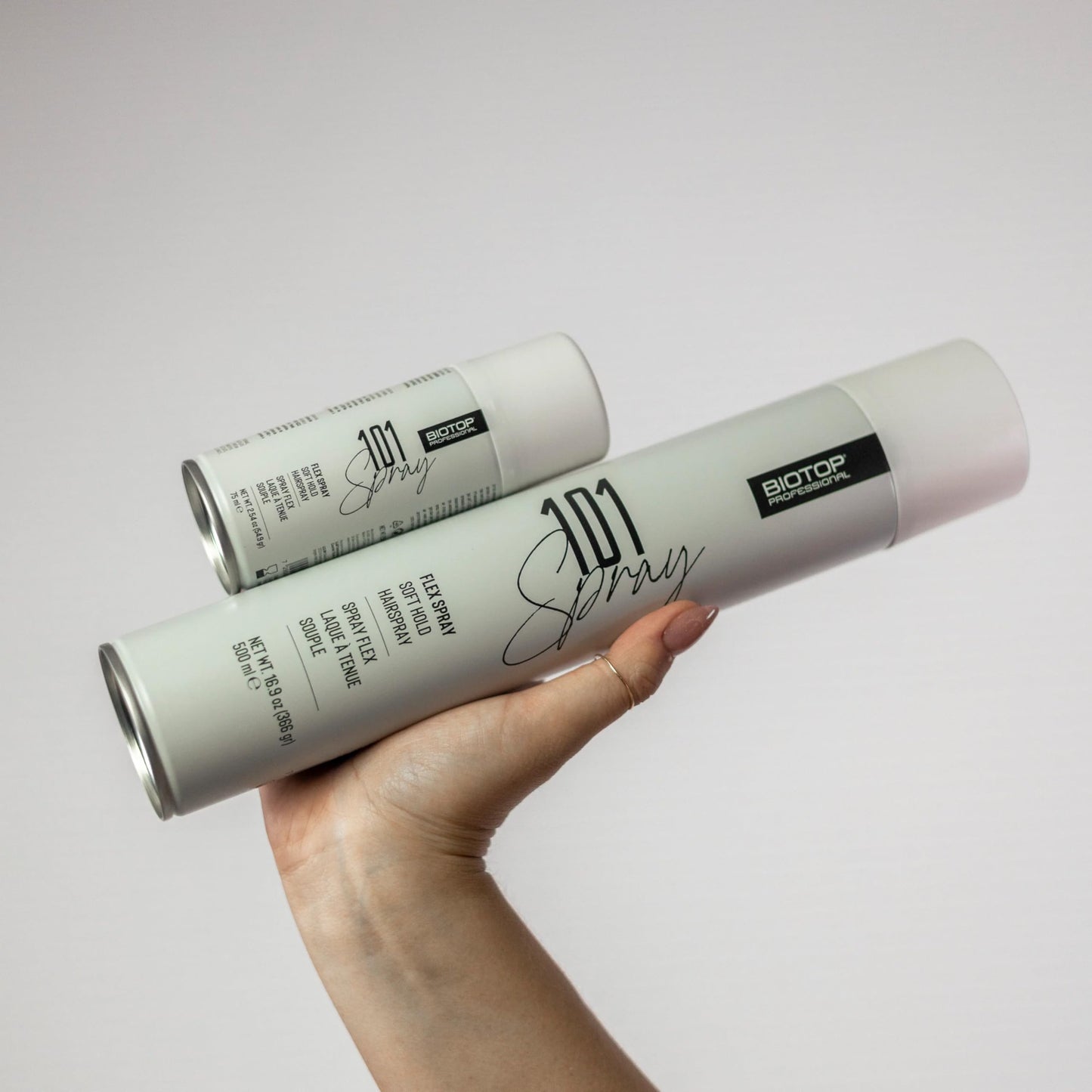 Biotop Professional 101 Flexible Hold Hairspray for Women - Enhances Shine and Tames Frizz & Fly-Aways - Buildable Volume & Texture - Flexible, Touchable Finish Without Stiffness (16.9 oz)