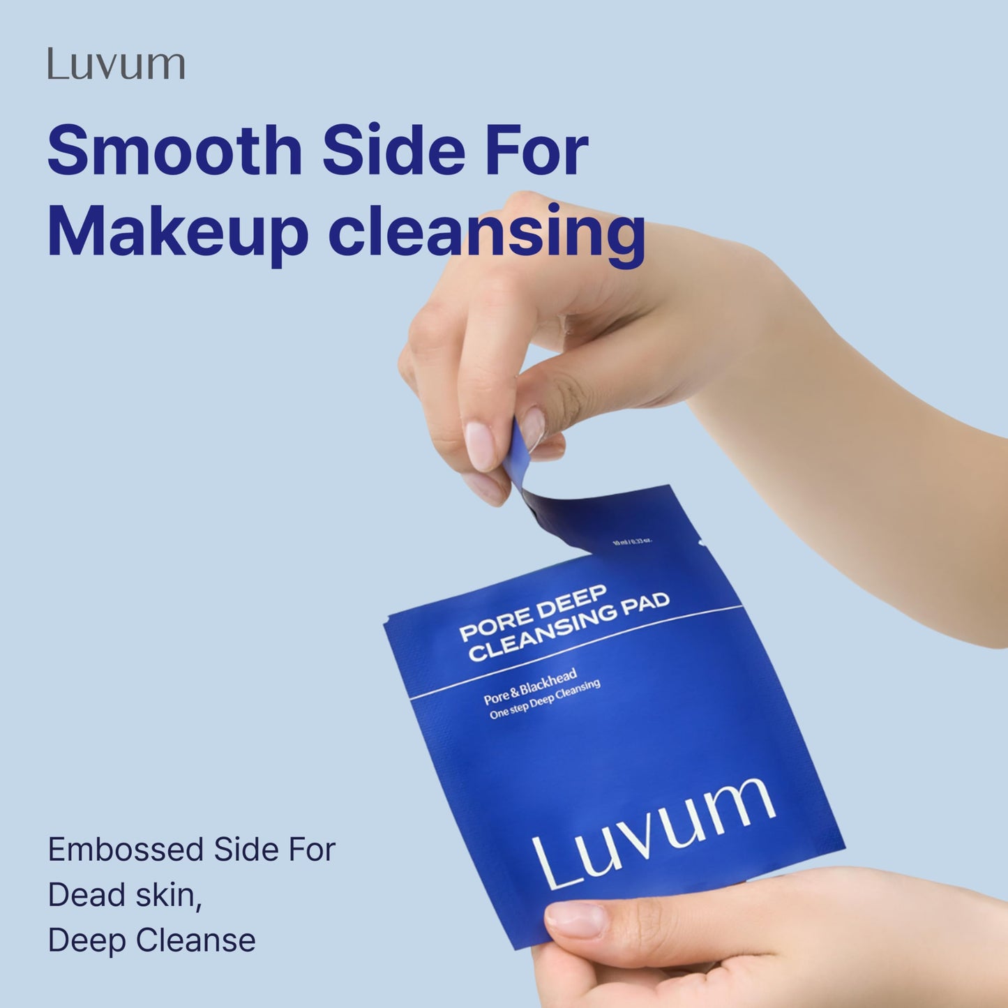 Luvum Pore Deep Cleansing Pad, Travel Kit Cleanser, Individual Packaged, 10-Pack