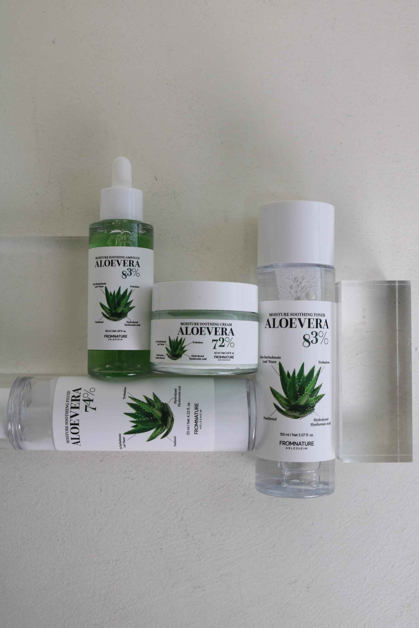 FROMNATURE ARLESHEIM Aloe Vera 74% Moisture Soothing Fluid 125 ml – Hydrating & Moisturizing with Hyaluronic Acid