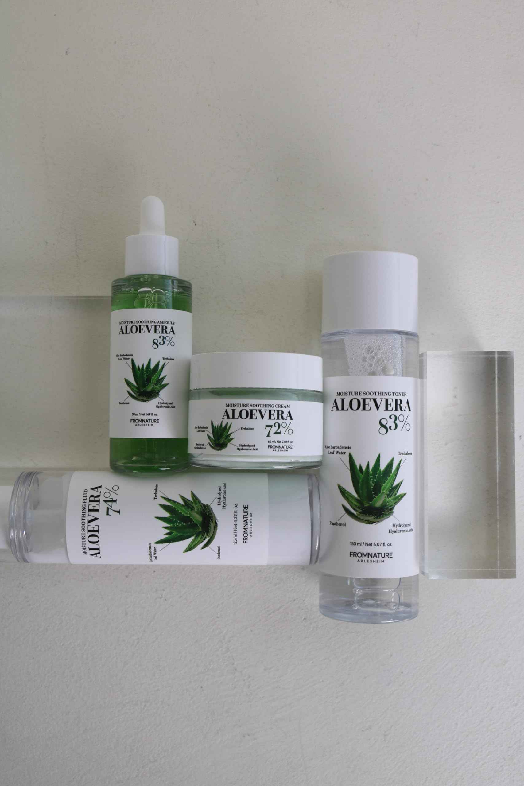 FROMNATURE ARLESHEIM Aloe Vera 74% Moisture Soothing Fluid 125 ml – Hydrating & Moisturizing with Hyaluronic Acid