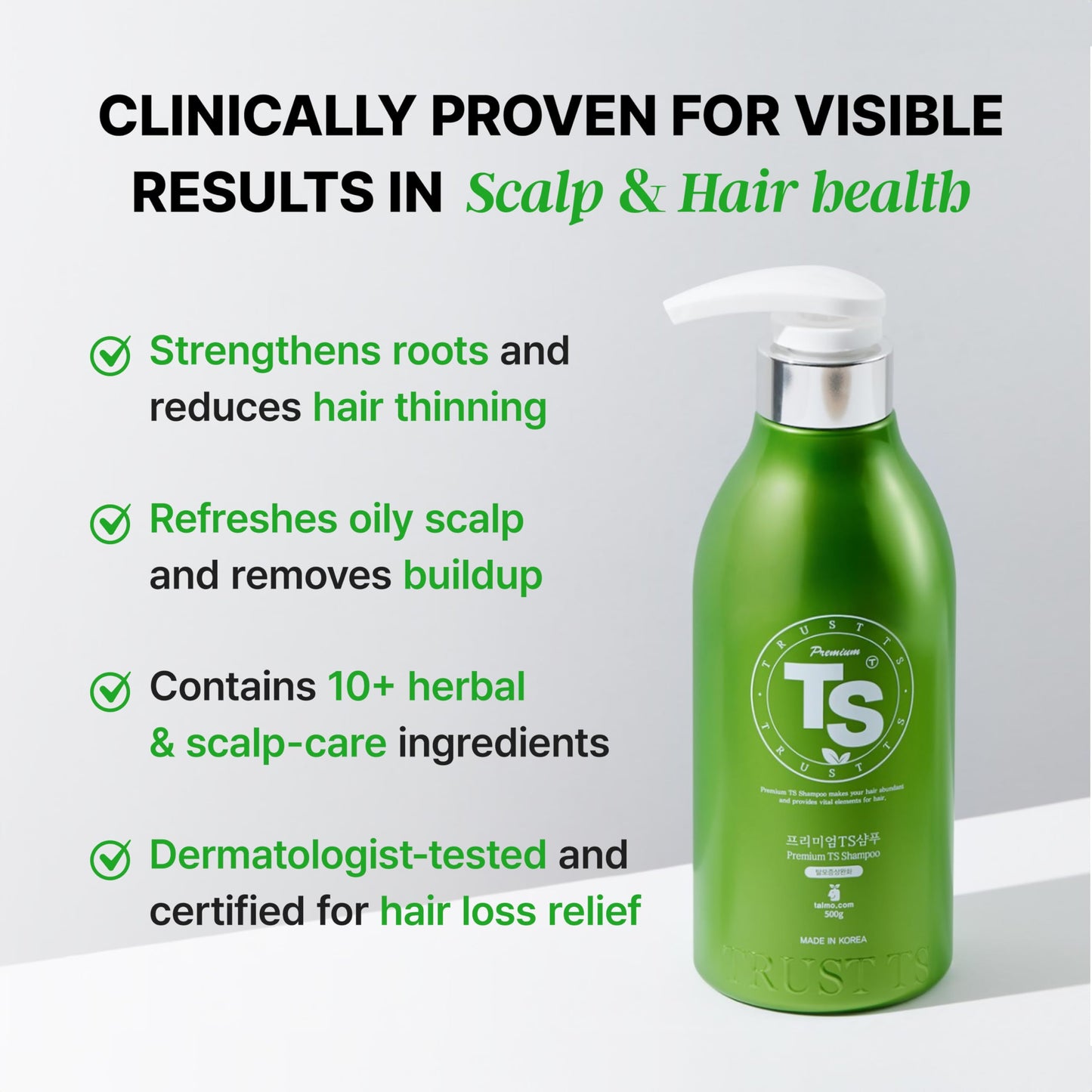 Premium TS Shampoo for Thinning Hair & Hair Loss Care(17.6 Fl Oz) | Best Korea Shampoo | LAVENDER Scent with Essential Oil & Biotin & Natural Ingredients | Men & Women