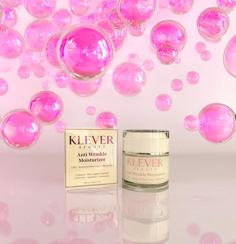 KLEVER Beauty Anti-Aging Face Cream – Collagen + Blue Copper Peptide Moisturizer, Fullerene & Squalane – Firming & Wrinkle Reduction, 1.7 oz