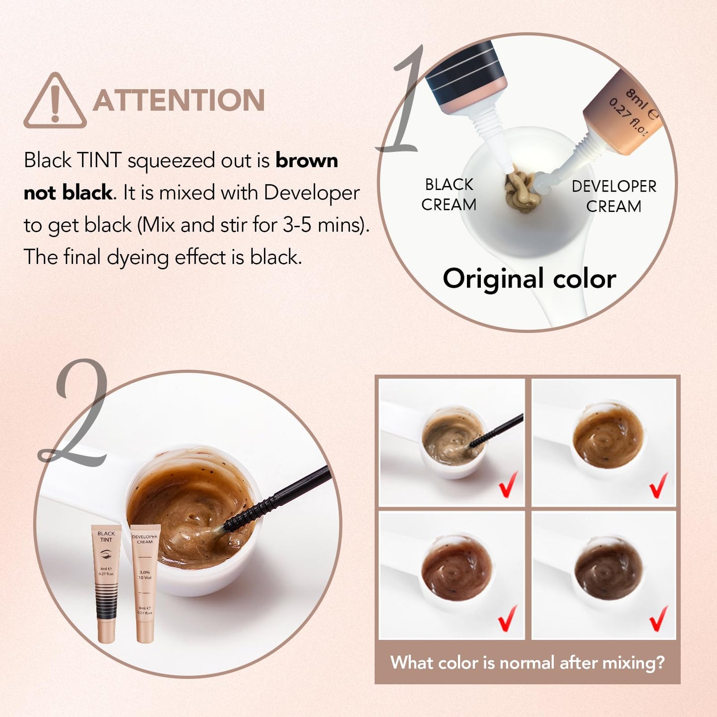 Libeauty Eyelash & Eyebrow Color Kit - Professional Black Lash Color with Detailed Step-by-Step Instructions - DIY Salon Results at Home, Includes Full Tools, 8ml