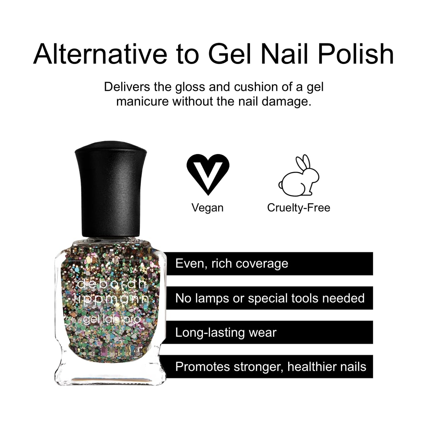 Deborah Lippmann Nail Polish, Gel Lab Pro | Treatment Enriched for Nail Health, Wear and Shine | No Lamps or Tools | Happy Birthday, 0.5 oz.