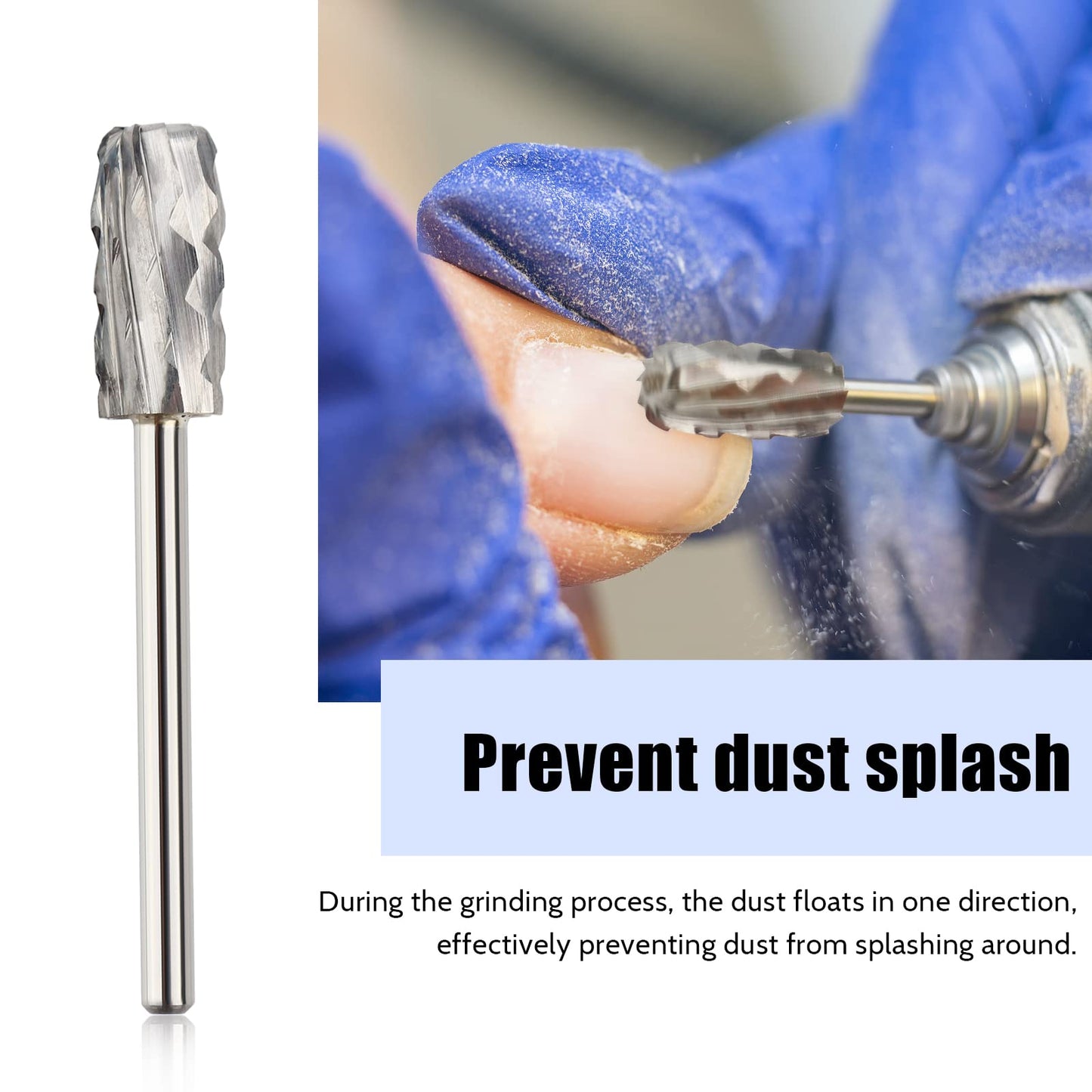QUNZHAO Nail Drill Bits Dust Droof Bit Tungsten Steel Fast Remove Acrylic or Hard Gel 3/32" Shank - Manicure, Nail Art, Drill Machine Accessories (4X Extra coarse-4XC, Silver)