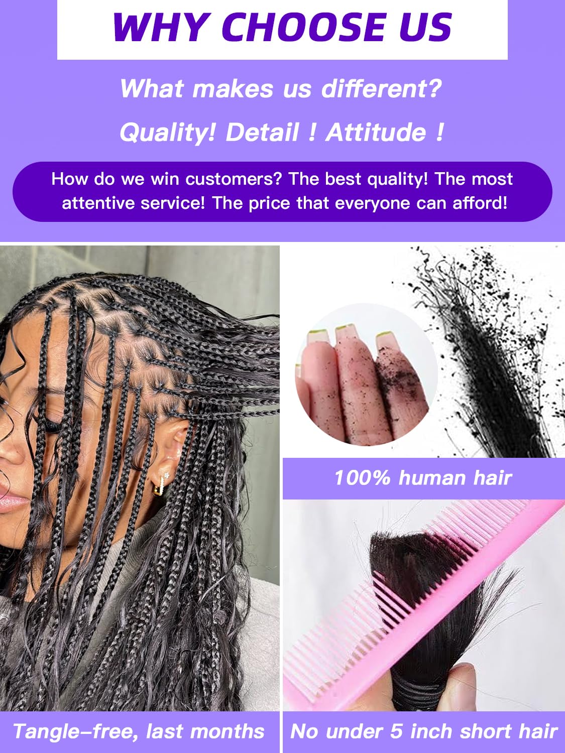 Enaiiby Boho Human Hair Braiding Hair 100g 18 Inch, Deep Wave Curly Human Hair Bundles for Boho Knotless Braids Bulk Hair, 12A No Weft 100% Unprocessed Brazilian Virgin Hair, Naural Black