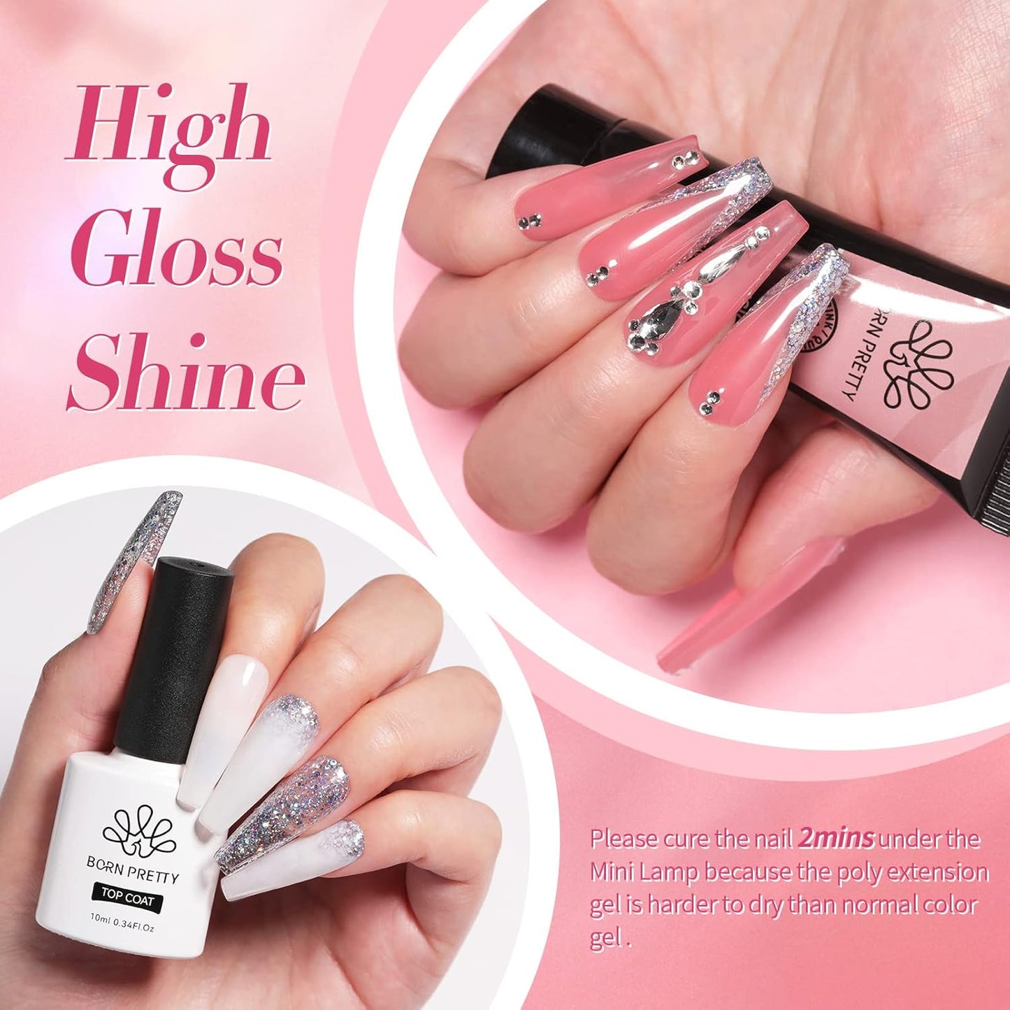 Poly Nail Extension Gel Kit - Includes Nail Prep Dehydrate & Bond Primer Set | Perfect for DIY Manicures
