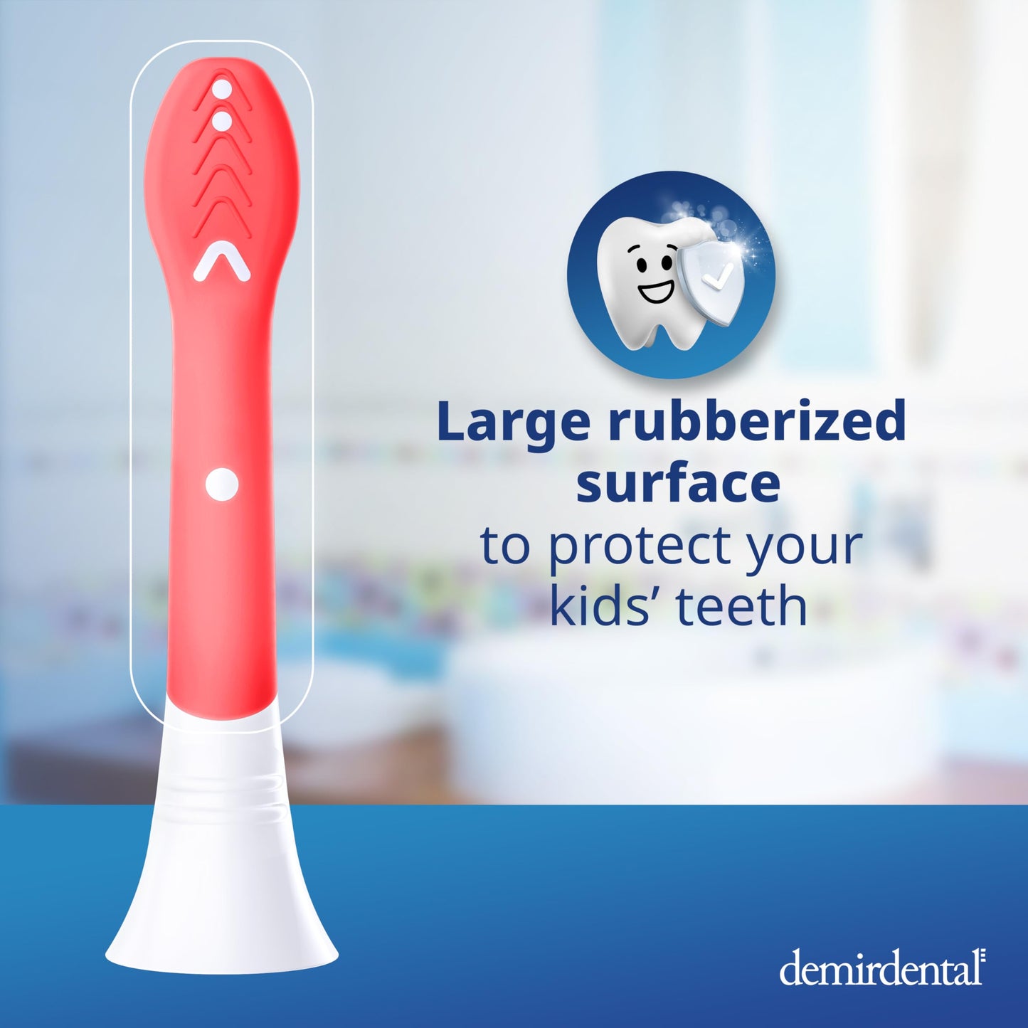 demirdental Kids Mini Toothbrush Heads Compatible with Philips Sonicare Compact Kids Toothbrush Heads - Replacement Heads Sensitive - Brush Heads from Ages 3 to 6 - Red - Replaces HX6038-8 Pack
