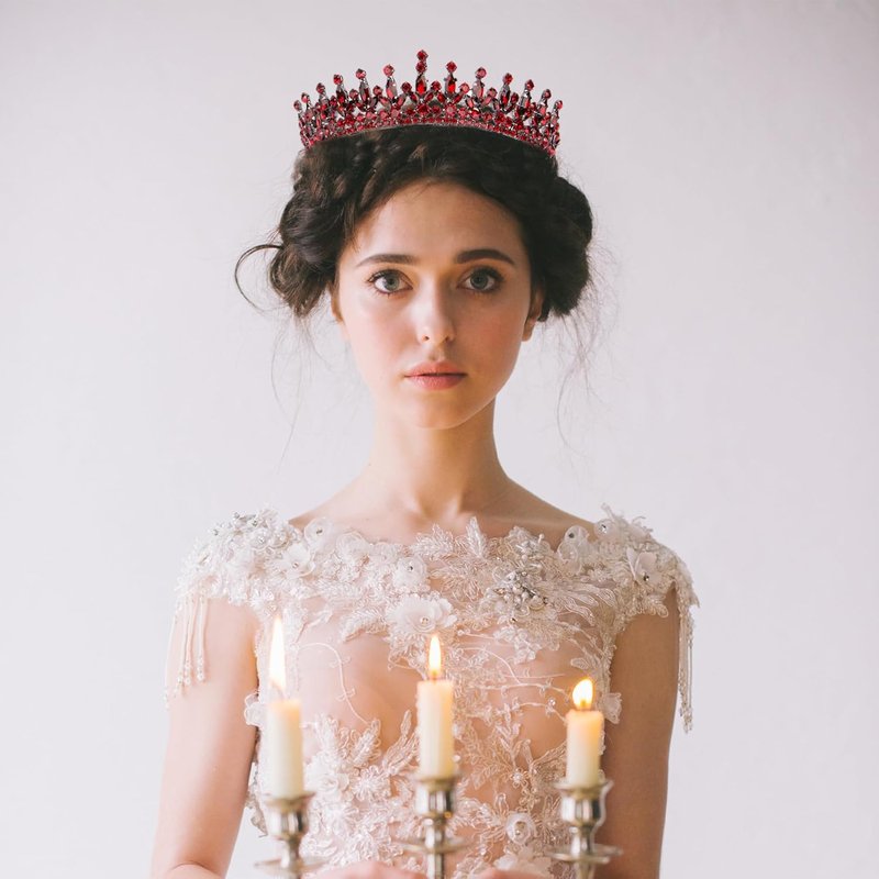 LIMELIA Women's Tiara - Burgundy Glitter Hair Accessory for Bridal, Prom & Parties | Elegant Design