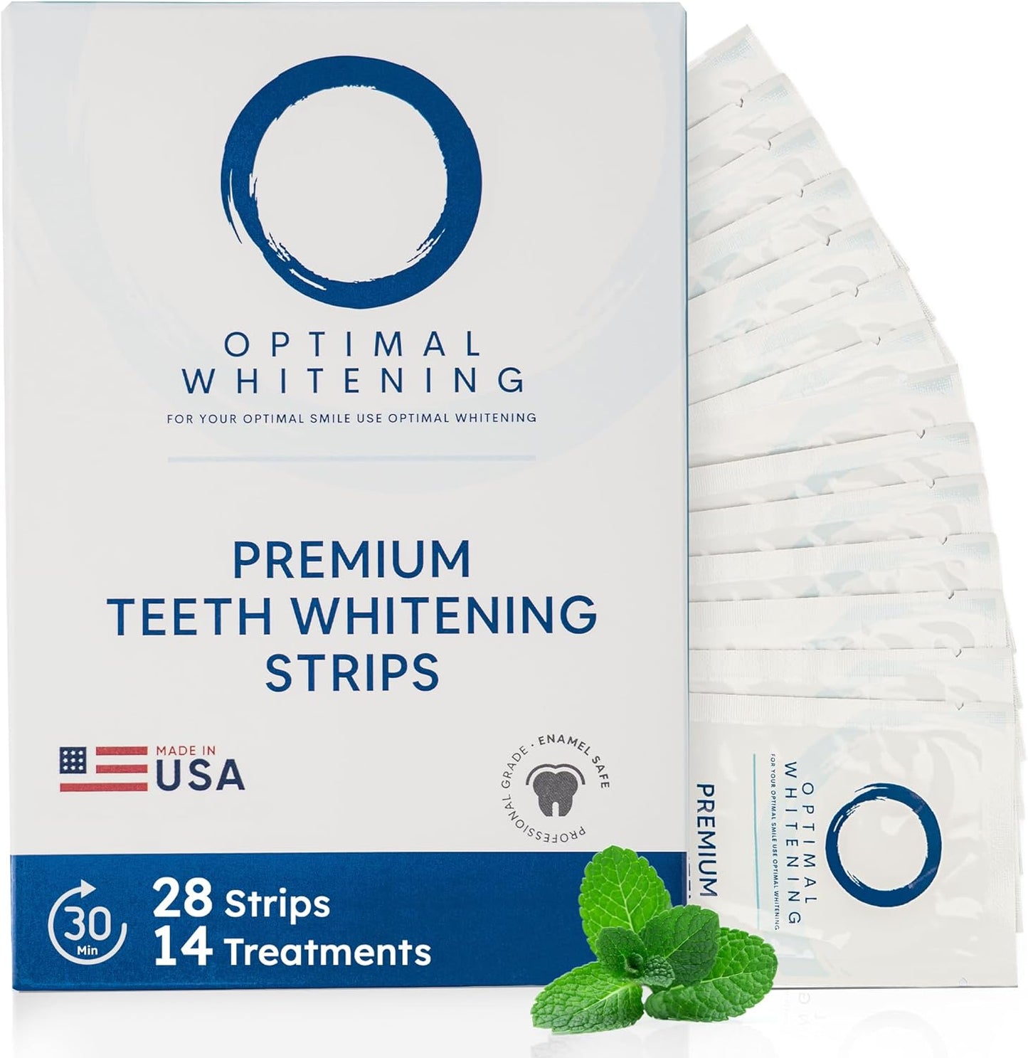 Teeth Whitening Strips for Sensitive Teeth - 14-Day Treatment Kit | Fast-Acting Stain Removal, Comfortable Fit