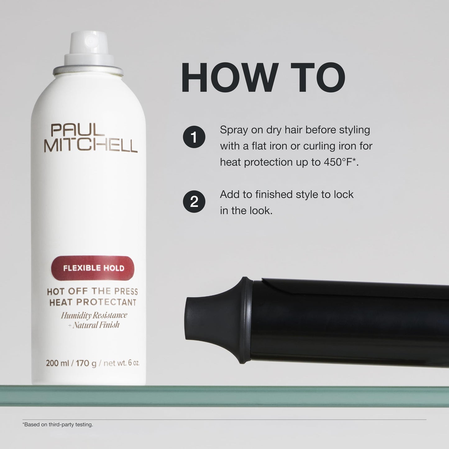 Paul Mitchell Hot Off The Press Heat Protectant, Humidity Resistance, Flexible Hold + Natural Finish, For All Hair Types, 9.1 oz