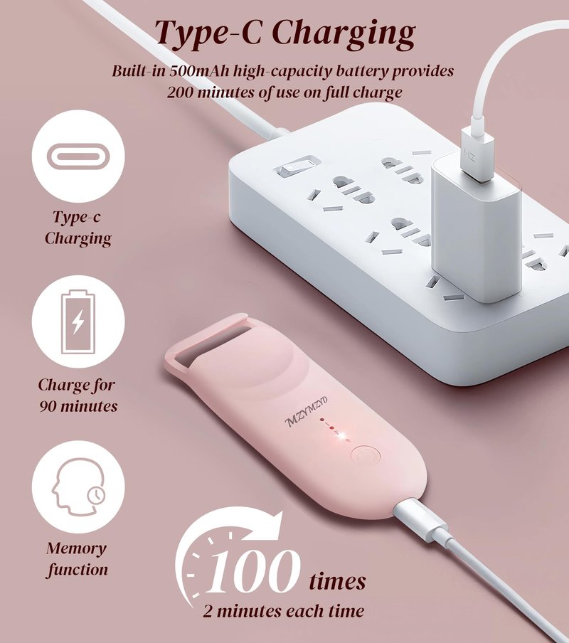 MZYMZYD Heated Eyelash Curler, Eyelash Curlers with 10S Quick Heat-Up, 2 Temp Settings, 3S Styling & 24H Long-Lasting Natural Curl, Type-C Recharge, Mini Electric Eyelash Curler for Travel - Pink