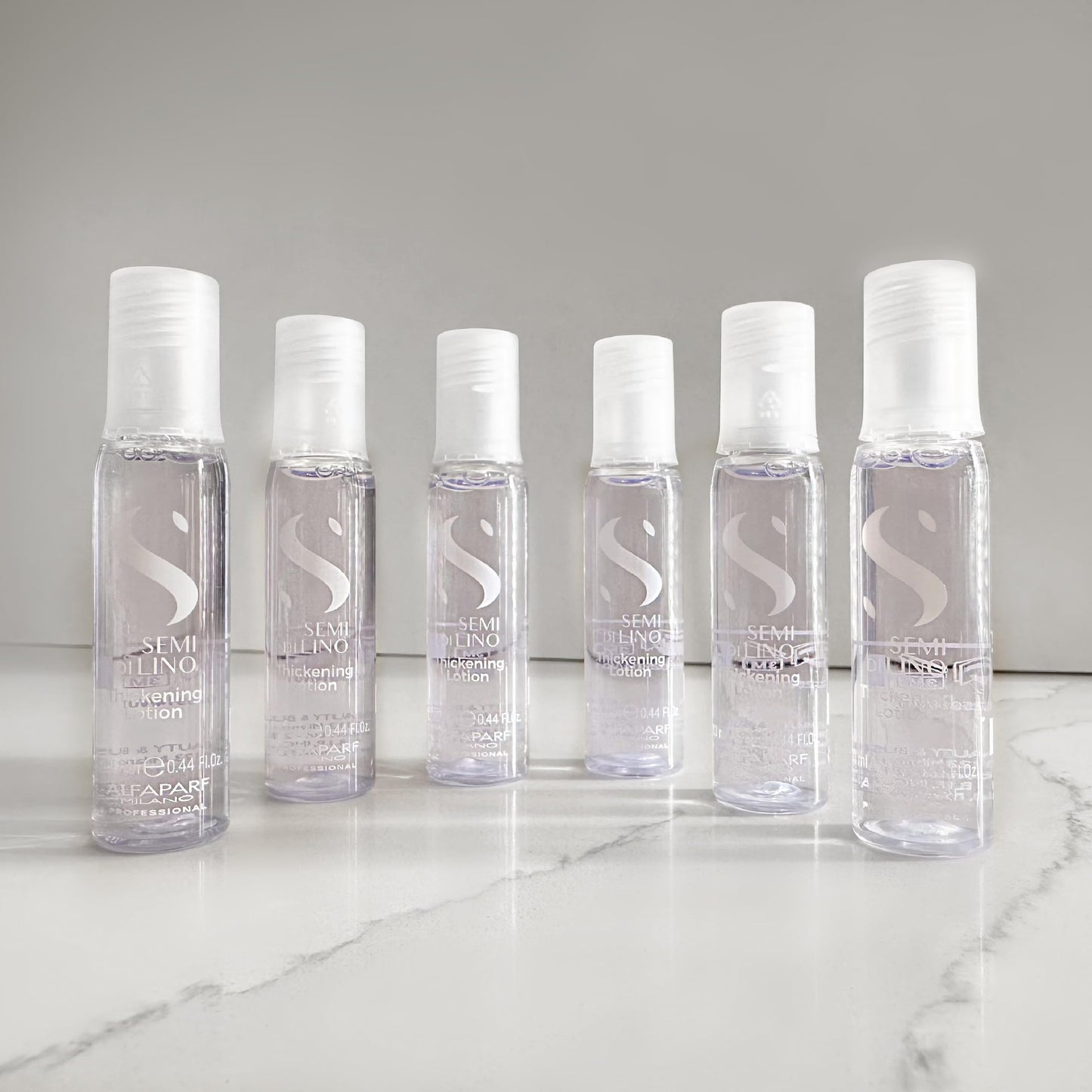 Alfaparf Milano Semi di Lino Density Thickening Serum with Heat Protection – Leave-In for Fine and Thinning Hair - Plumps with Peptide and Amino Acids - Adds Volume, Body, Shine - 6 Vials
