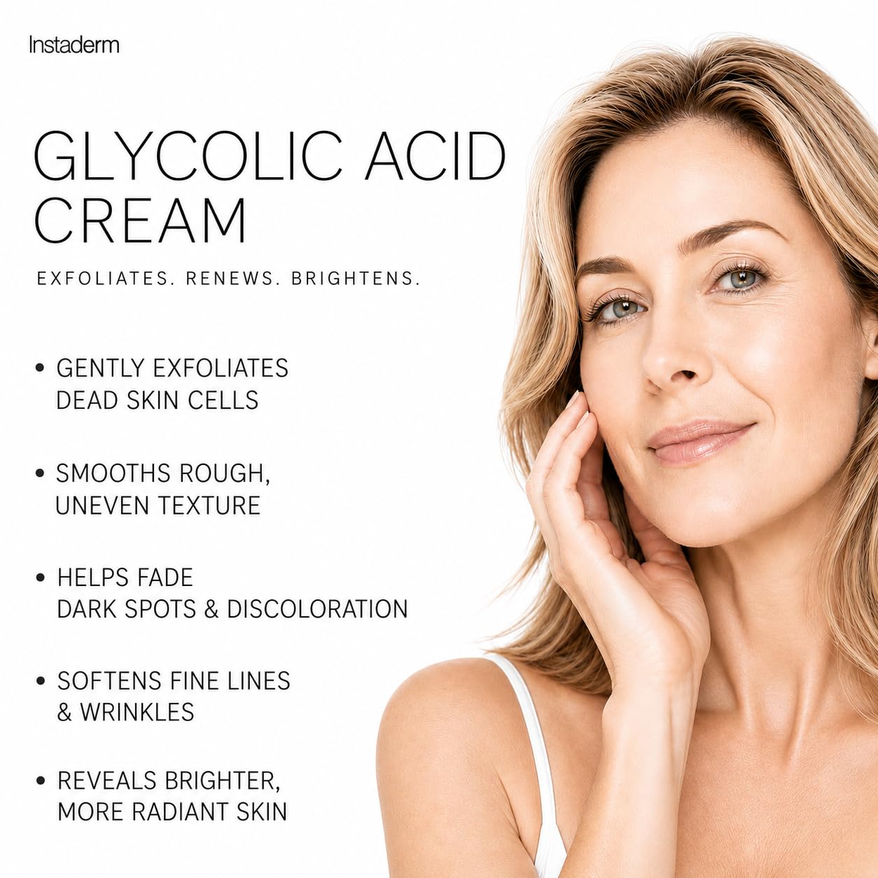 Glycolic Acid 15% Anti-Aging Wrinkle Cream- Reduces the Appearance of Fine Lines, Wrinkles, Age Spots, Dark Spots. Exfoliates, Smoothes Skin Texture, Tone & Improves Dull Looking Complexion.