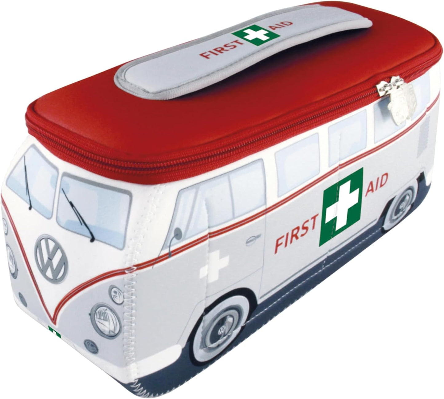 Volkswagen Neoprene Makeup Bag - Universal Toiletry Travel Organizer | T1 Bus Design (Large, Gray)