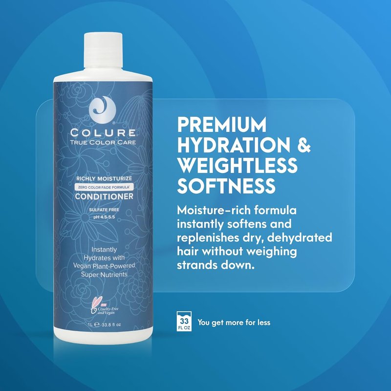 Colure Richly Moisturizing Conditioner 33 oz - Deep Hydrating Treatment for Dry, Damaged Hair Care