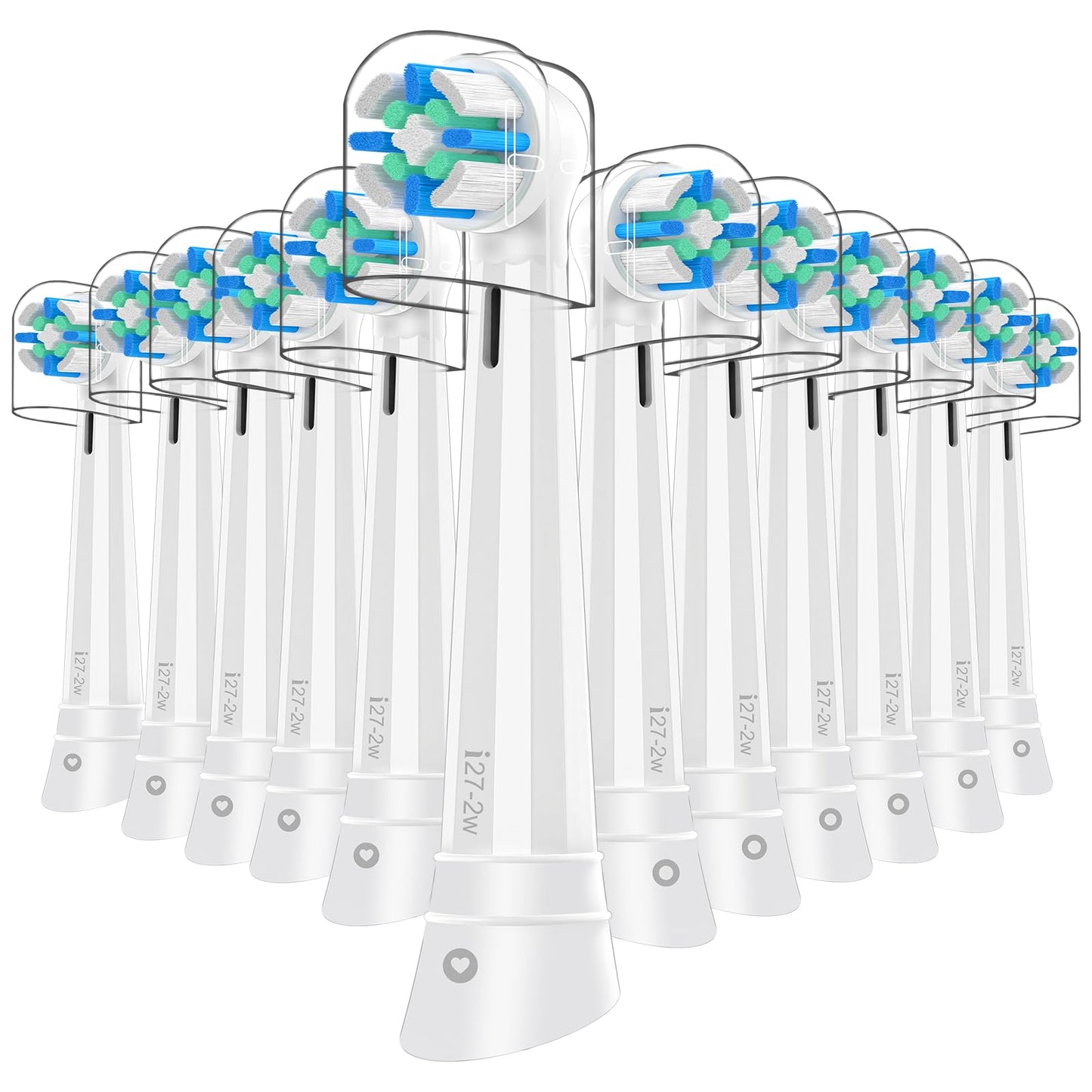 12 Pcs IO Replacement Heads Compatible with Oral B IO 2/3/4/5/6/7/8/9/10/Deep Clean Series Electric Toothbrushes, Medium Softness Brush Heads Compatible with Oral B iO (White)