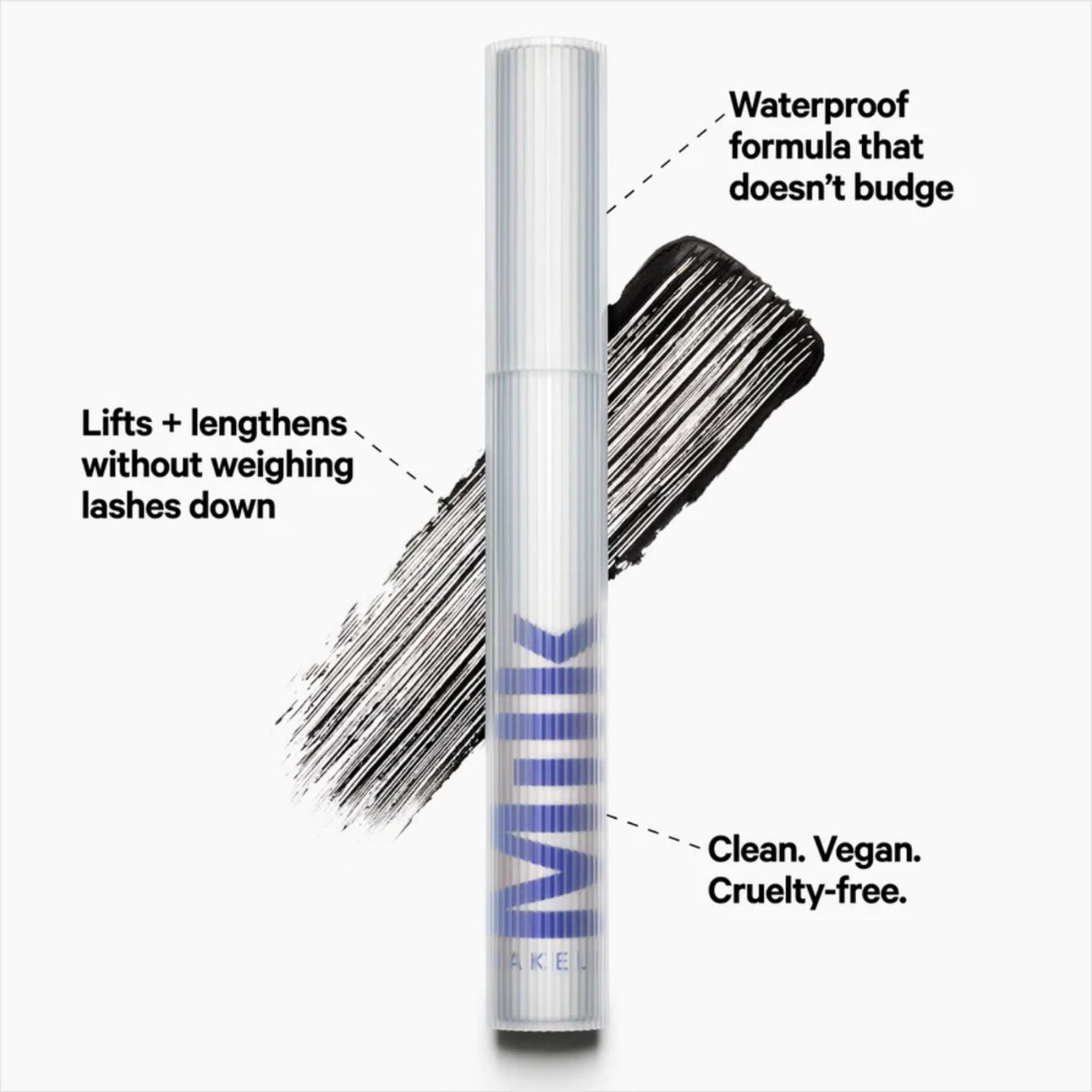 Milk Makeup RISE Waterproof Mascara - Lifts, Lengthens, Holds Curl & Adds Volume - Clean Formula Dries Quickly, Stays Put - Vegan, Cruelty Free - 0.23 fl oz