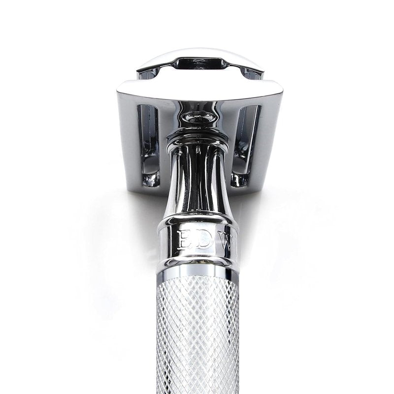 Edwin Jagger Classic Double Edge Safety Razor - Eco-Friendly Short Handle | Fits All DE Blades, Knurled Design