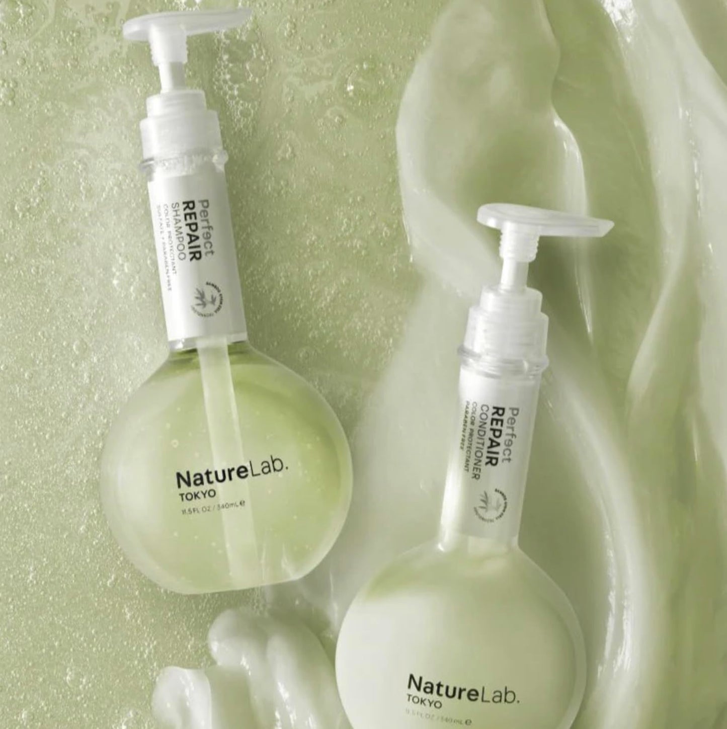NatureLab.TOKYO Perfect Repair Shampoo & Conditioner Duo - Japanese Shampoo and Conditioner for Damaged, Color-Treated Hair - Penetrates Roots and Restores Strands - Japanese Hair Care - 11.5oz each