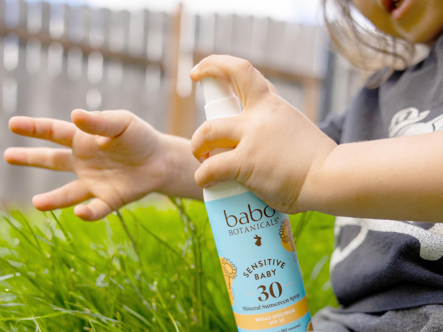 Babo Botanicals Sensitive Baby Mineral Sunscreen Spray SPF30 - Natural Origin Zinc Oxide - Non-Aerosol – Face & Body - Fragrance-Free - Water Resistant - For Babies & Kids