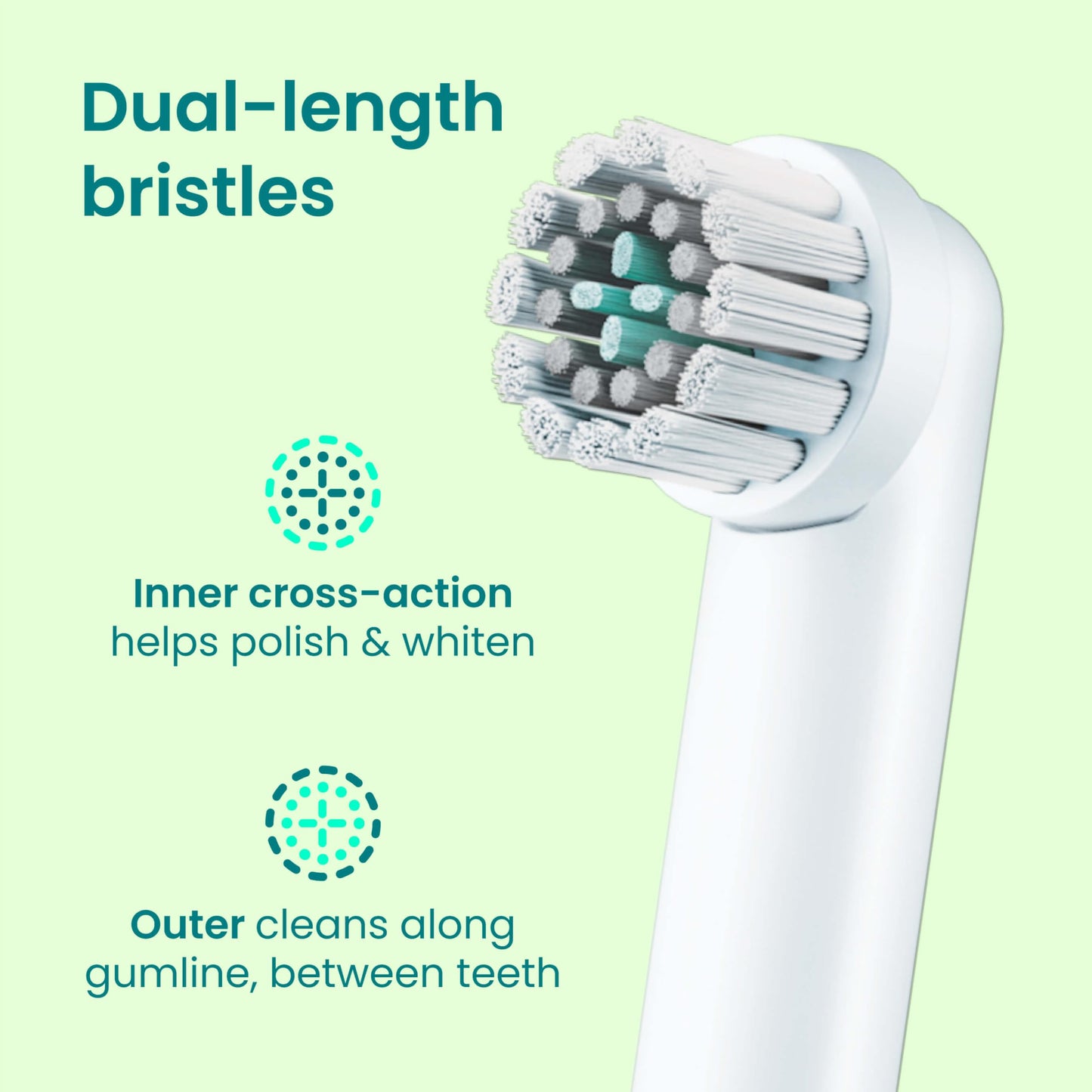 quip Rev Oscillating Electric Toothbrush Heads - 4 Pack - Verified quip Brush Head Refills for Oscillating Toothbrushes - Soft Bristles, Dual-Length, Compact - Last 3 Months Each - White