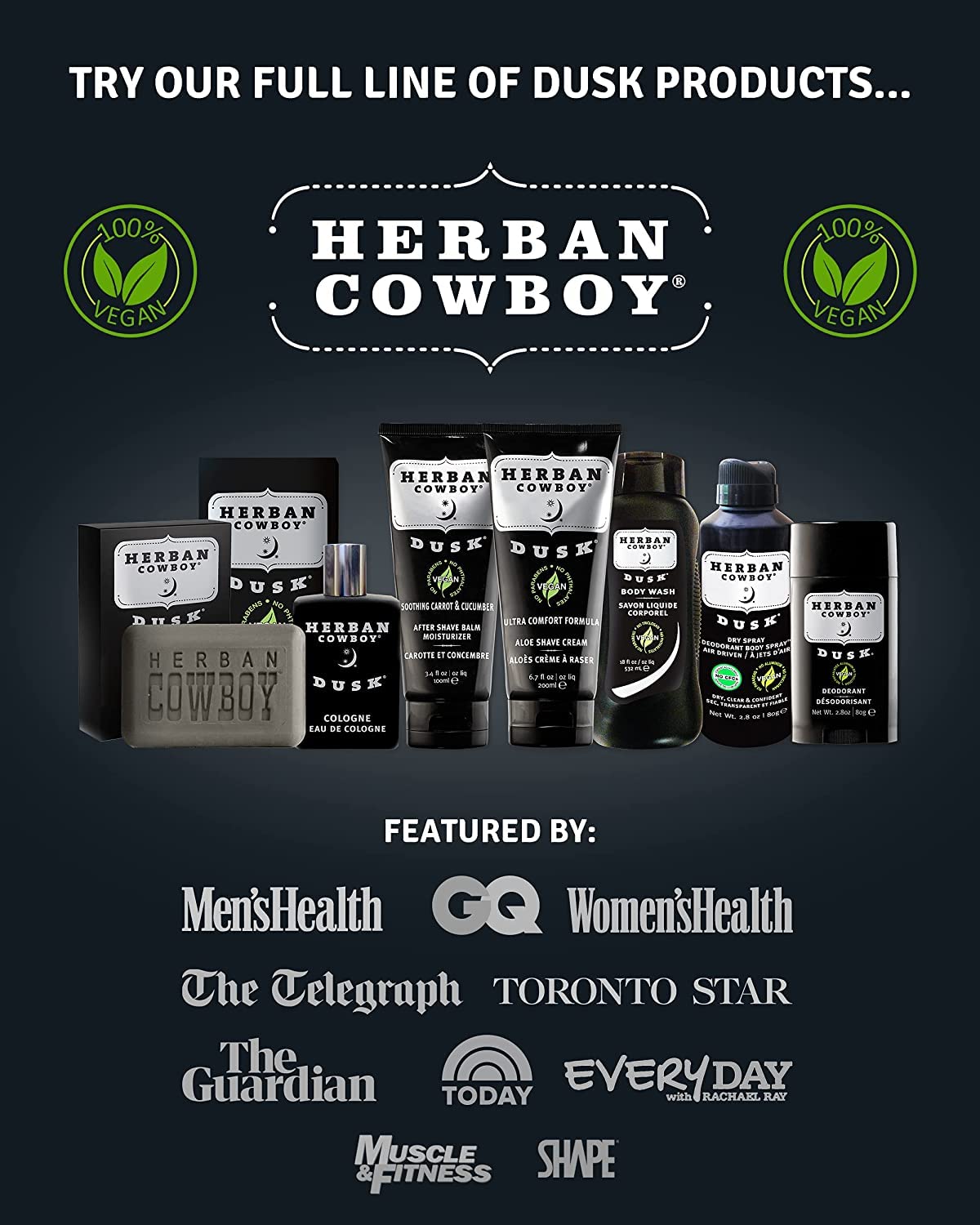 Herban Cowboy Dusk Deodorant - Natural, Long-Lasting Protection | 3-Pack
