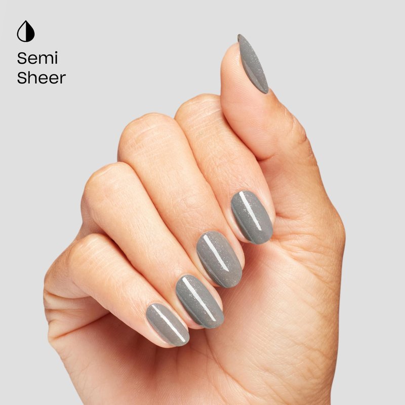 OPI Infinite Shine Belly Button Bling | Semi-Sheer Dark Soft Grey Silver Shimmer Long Wear Gel Like Nail Polish | What's Your Mani-tude | Fall 2025