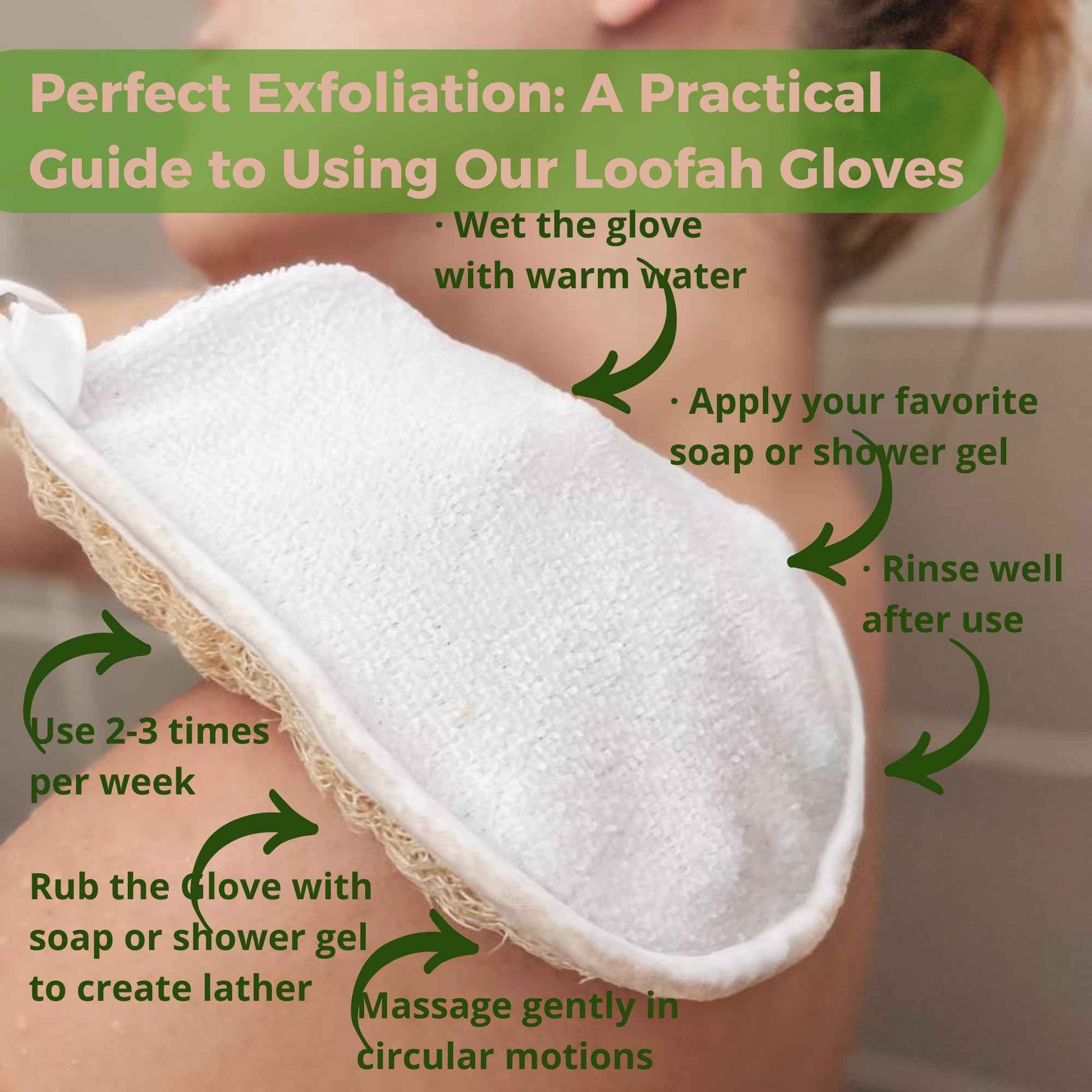 Loofah Exfoliating Glove. Handmade Double-Sided Mitt. Natural Loofah Bath Sponges for Men & Women. Organic, Biodegradable & Perfect for Daily Use. Your Skin Will Thank You. 3 Pack.