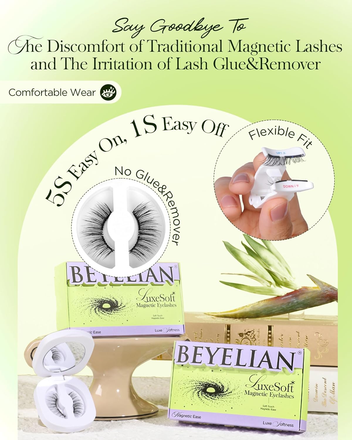 Magnetic Eyelashes Kit - Soft Reusable False Lashes for Natural Look | No Glue Needed, Lightweight & Comfortable