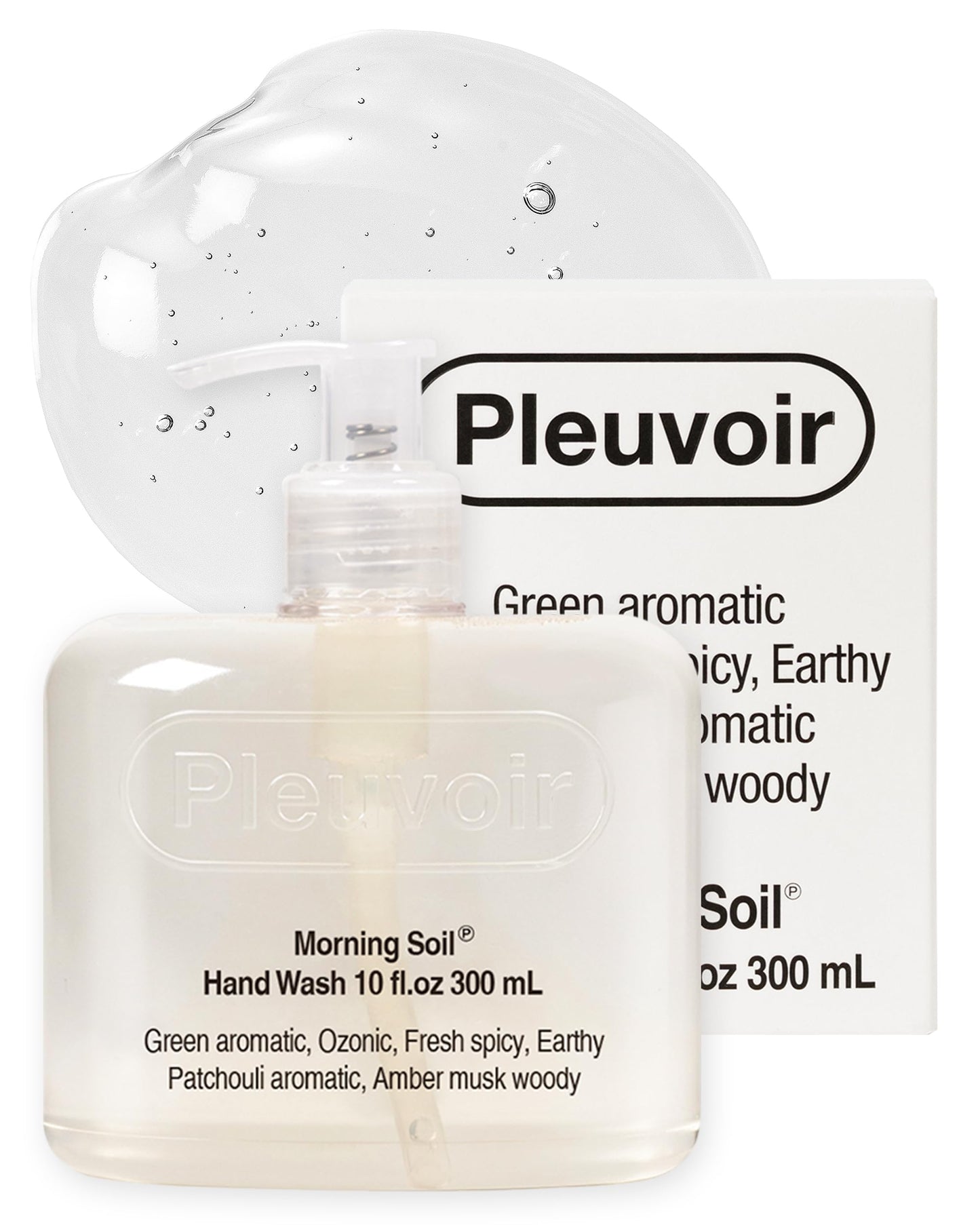 Pleuvoir Hand Wash Morning Soil (Petrichor) - Hydrating Liquid Hand Soap - Fresh Earthy Rain Ozonic Green Scent - Moisturizing with Hyaluronic Acid, Ceramides - Vegan, K-Beauty 10 fl.oz
