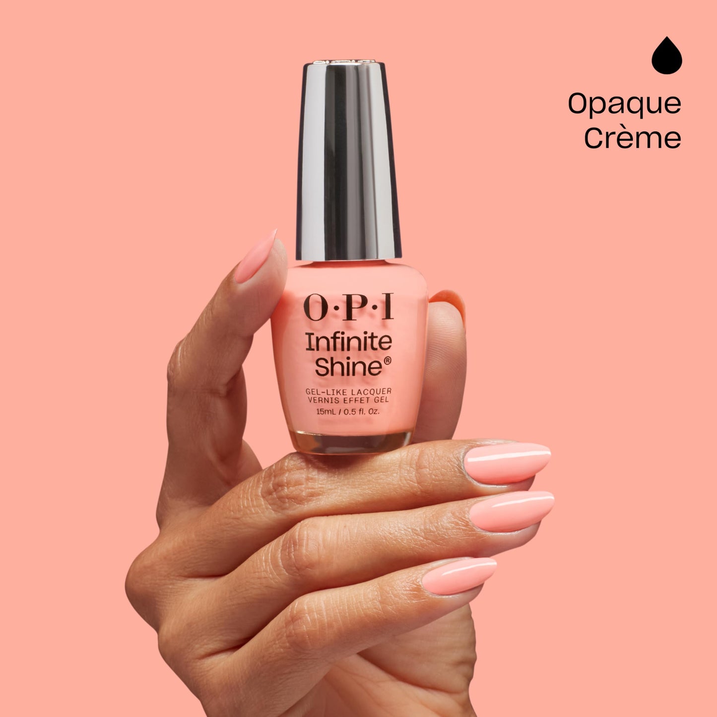 OPI Infinite Shine Strawberry Slay | Opaque Soft Pink Long Wear Gel Like Crème Nail Polish | Make 'Em Jelly! Collection | Summer 2025