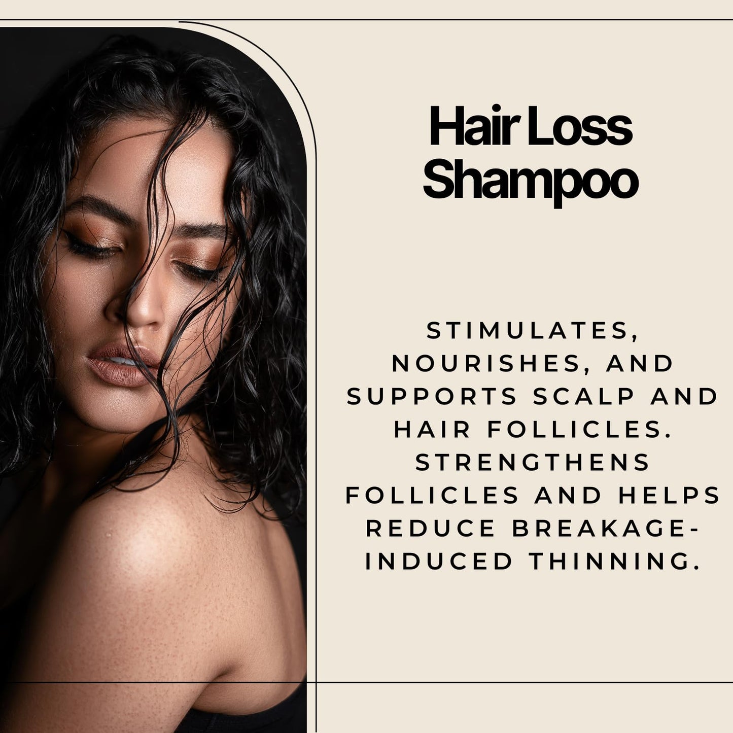 Ebony Medical Hair Support Shampoo – Thinning Hair & Patchy Hair Solution – Strengthens Strands, Scalp Health & Volume – Natural, Vegan, Sulfate-Free – 12 fl oz