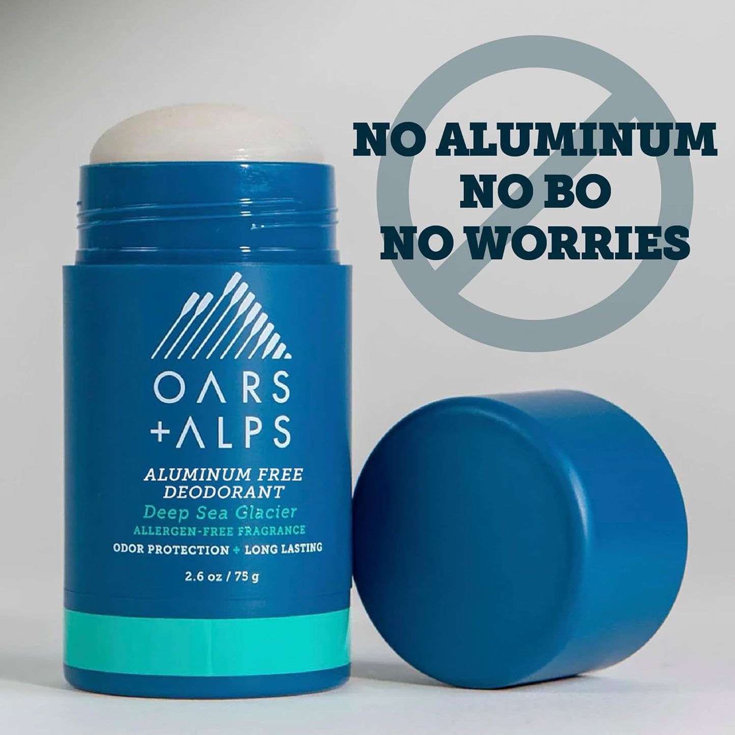 Aluminum Free Deodorant for Men - Long Lasting Odor Protection | Clear, Anti-Chafing, Deep Sea Glacier, 2.6oz