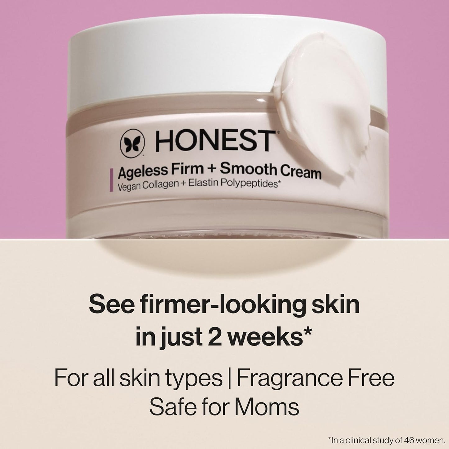 Honest Beauty Ageless Firming Cream - Vegan Collagen & Elastin, Fragrance-Free | 1.7 fl oz