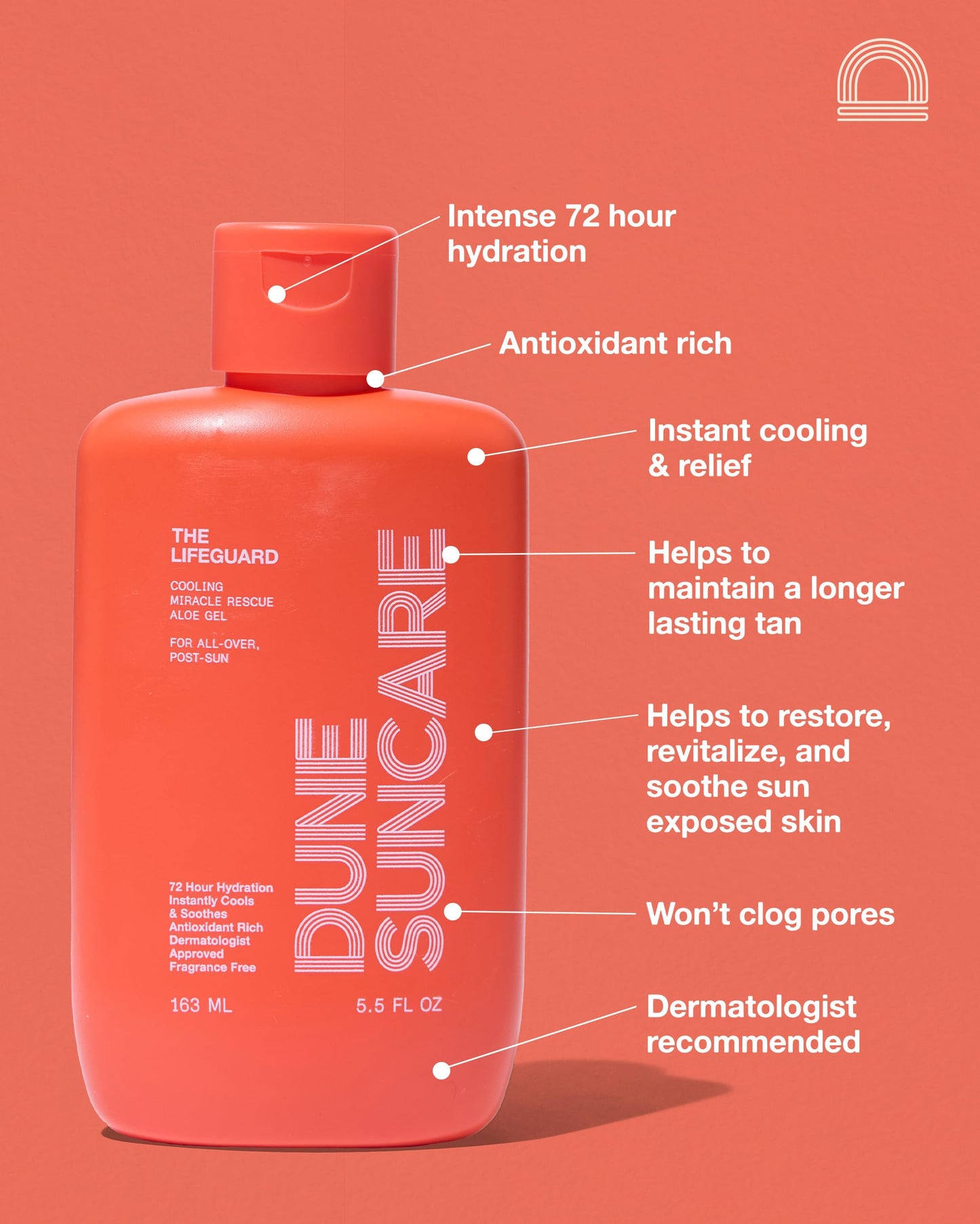 DUNE The Lifeguard After Sun Aloe Vera Gel, Cooling Gel for Sunburn Relief