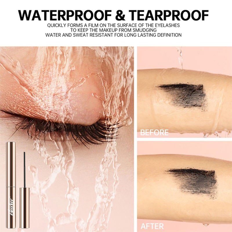 Black Mascara for Fine Short Lash & Older Women & Mulit-layered Lashes, Ultimate Length Volumizing Lower Bottom Lashes Mascara, Ultra-Precise Slim Adjustable Brush to Any Angle, Smudge-proof