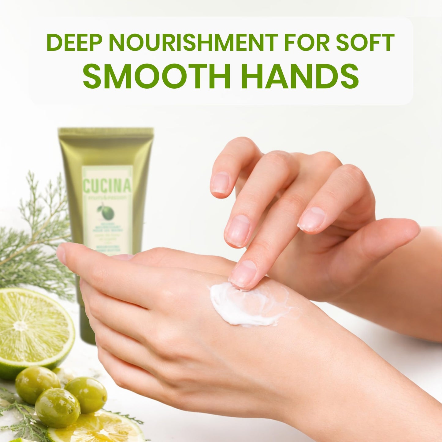 Fruits & Passion Cucina Lime Zest & Cypress Nourishing Hand Butter for Dry Cracked Hands, Rich Natural Formula with Cold-Pressed Olive Oil in Recyclable Jar, 2.0 fl oz