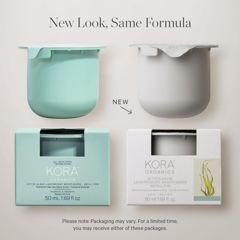 KORA Organics Active Algae Lightweight Moisturizer Refill Pod, Hydrate and Soothe, Certified Organic, Cruelty Free, 1.69 fl oz