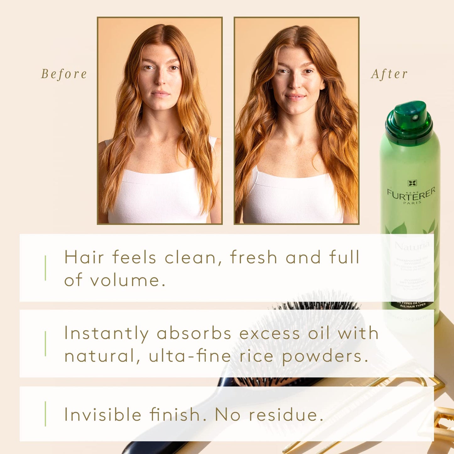 René Furterer NATURIA Invisible Dry Shampoo, All Hair Types, Oil-Absorbing, No Residue 4.4oz.