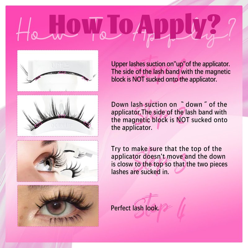 Veleasha Magnetic Eyelashes Magnetic Lashes with Applicator Manga Lashes Natural Look Reusable No Glue Easy to Apply & Remove Spiky False Eyelashes Lash Wispy (chic pro)