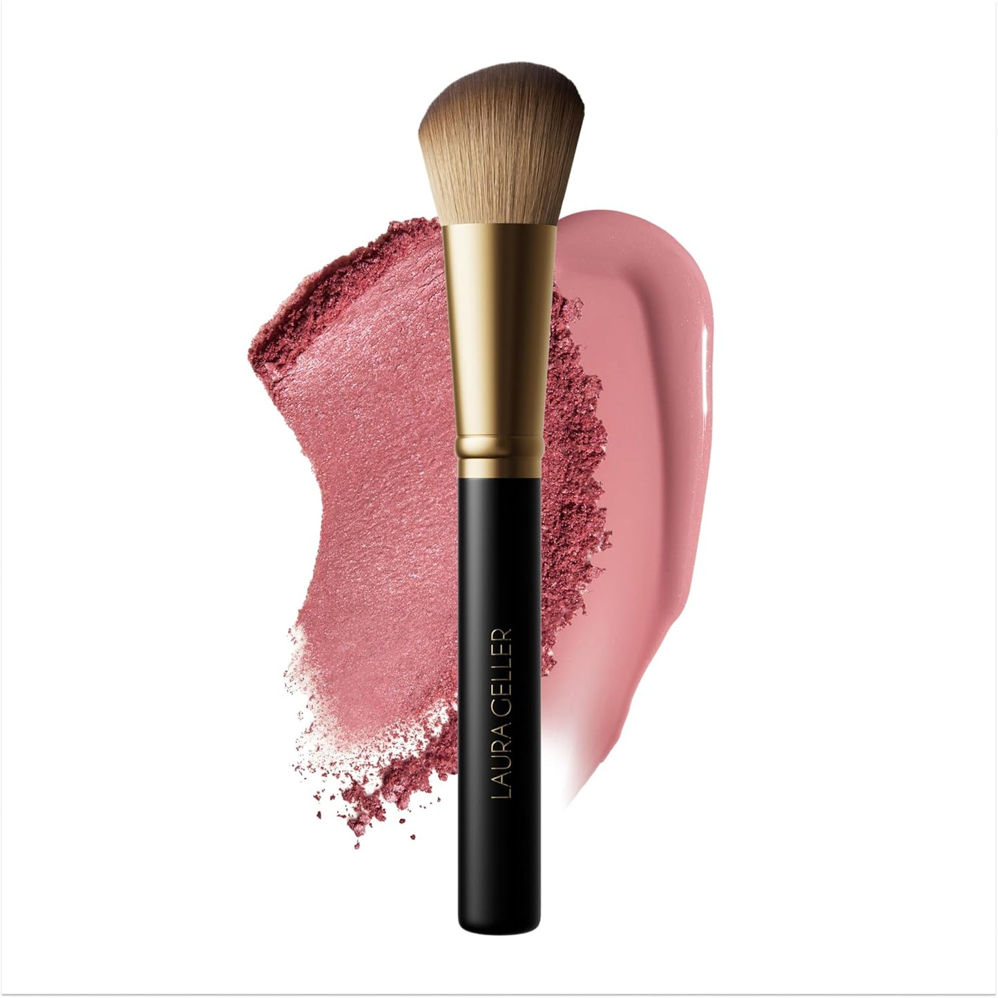 Laura Geller Baked Blush-n-Brighten | Sunlit Rose with Angled Blush Brush Bundle