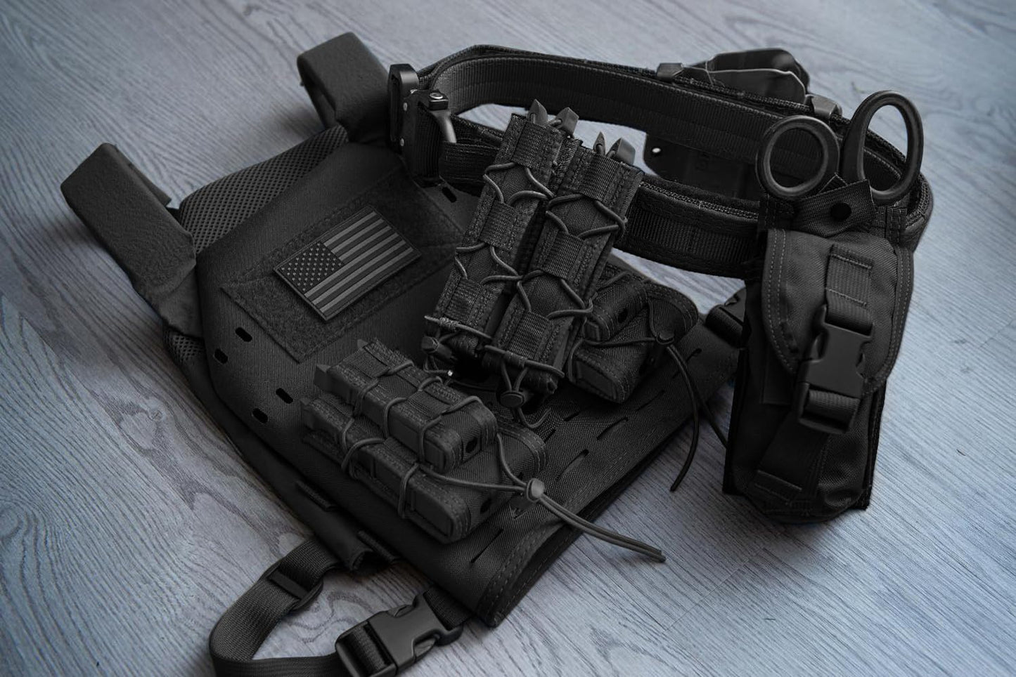 2pc Double Stack Extended Mag Pouch Holster Carrier for MP5 MP7 MP9 Glock to Tactical Duty Belt and Molle