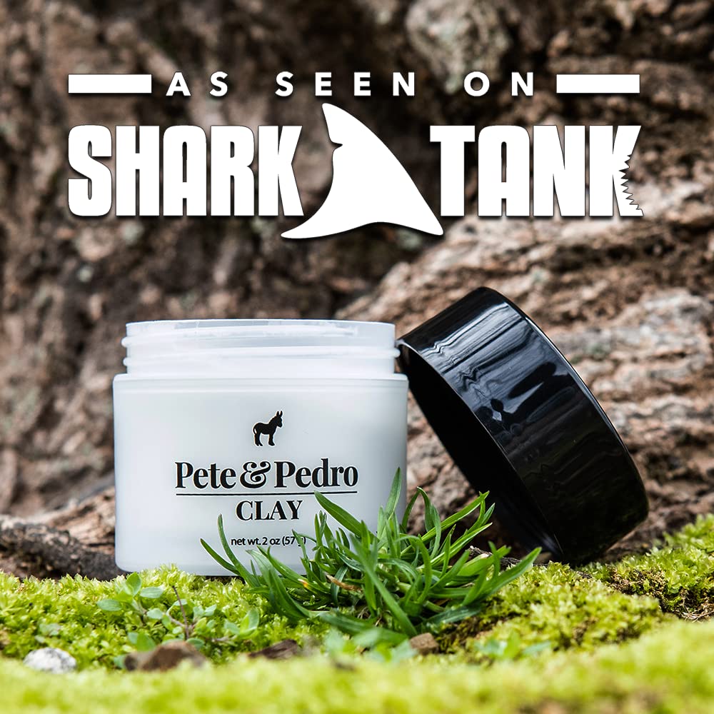 Pete & Pedro Hair Styling Clay - Medium Hold Matte Finish Clay for Men | Ideal for Fine Thinning Hair, 2 oz