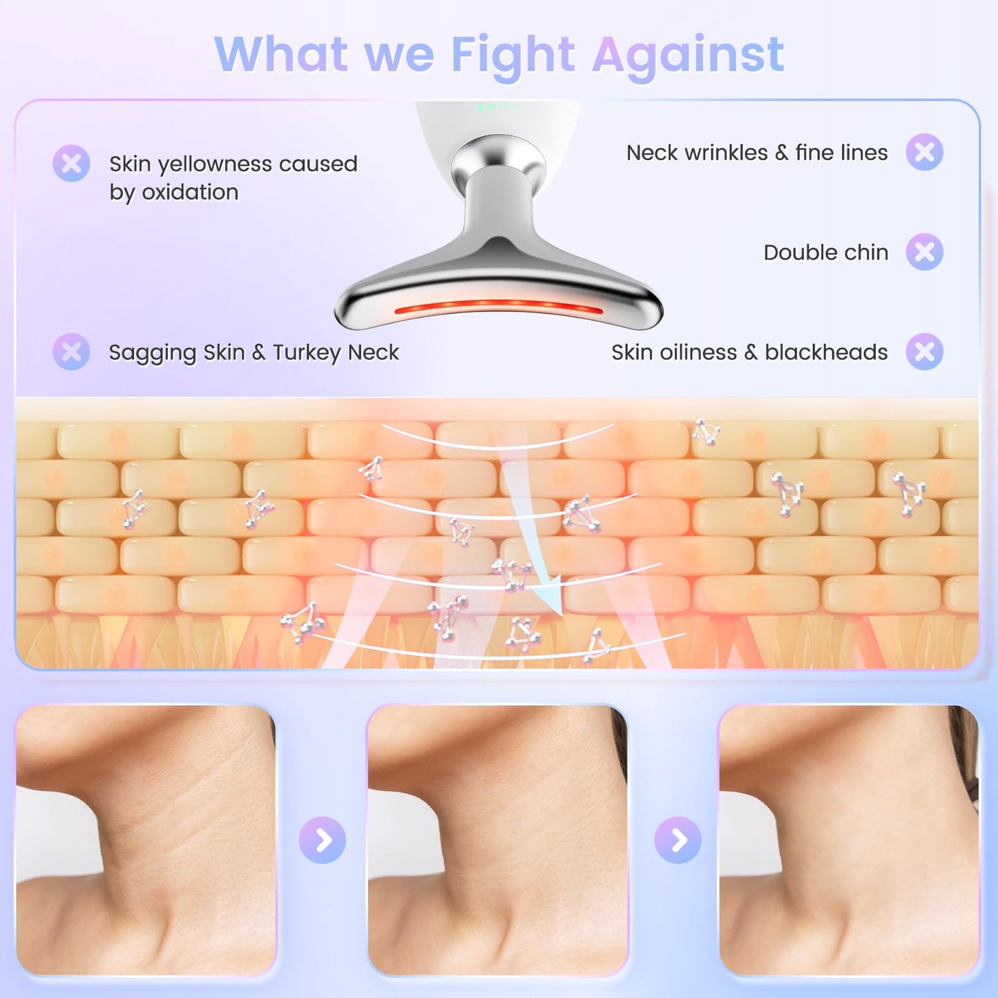 SEELE 2025 Upgrade Neck and Face Massager, 7-Color Light and Thermal Care, Enhances Skin Radiance and Relaxation, Ideal for Home and Travel Use
