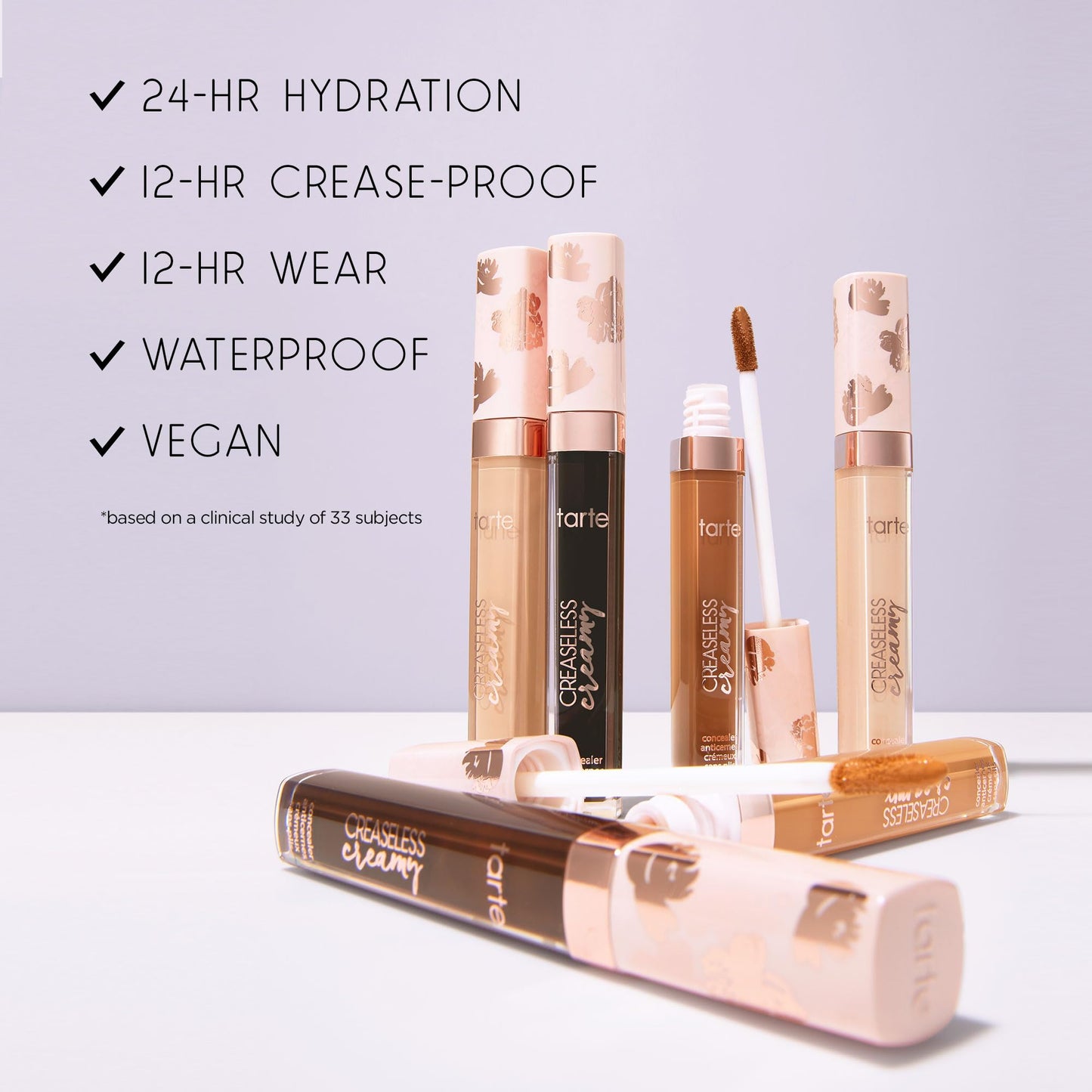 tarte creaseless creamy full-coverage concealer – Waterproof Hydrating Longwear, Niacinamide & Caffeine for covering Dark Circles & Blemishes, Vegan & Cruelty-Free, full size, 16N fair-light neutral