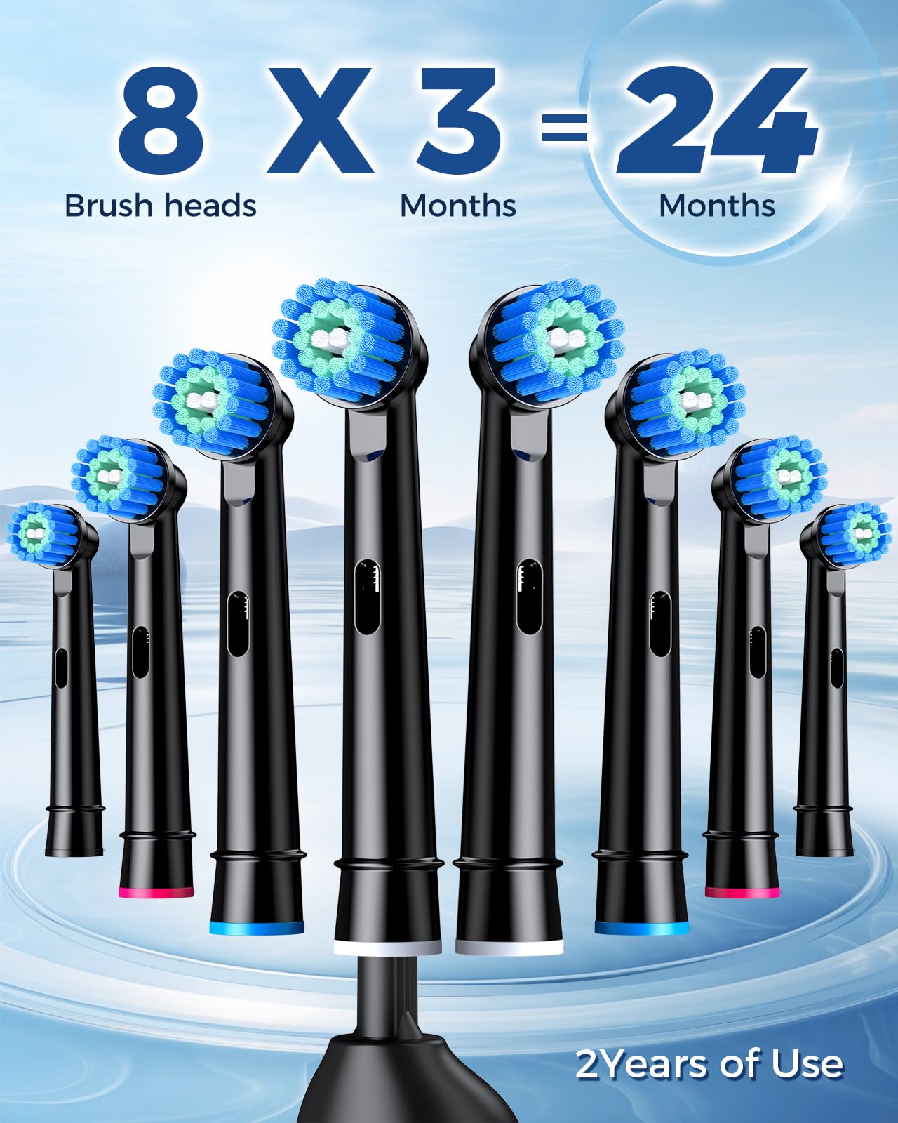 TEETHEORY Rotating Electric Toothbrush for Adults with 8 Brush Heads, Sensitive Gum Care Electric Toothbrush with 3 Modes and 2 Min Smart Timer, Rechargeable Last 60 Days (Black, 1 Count)