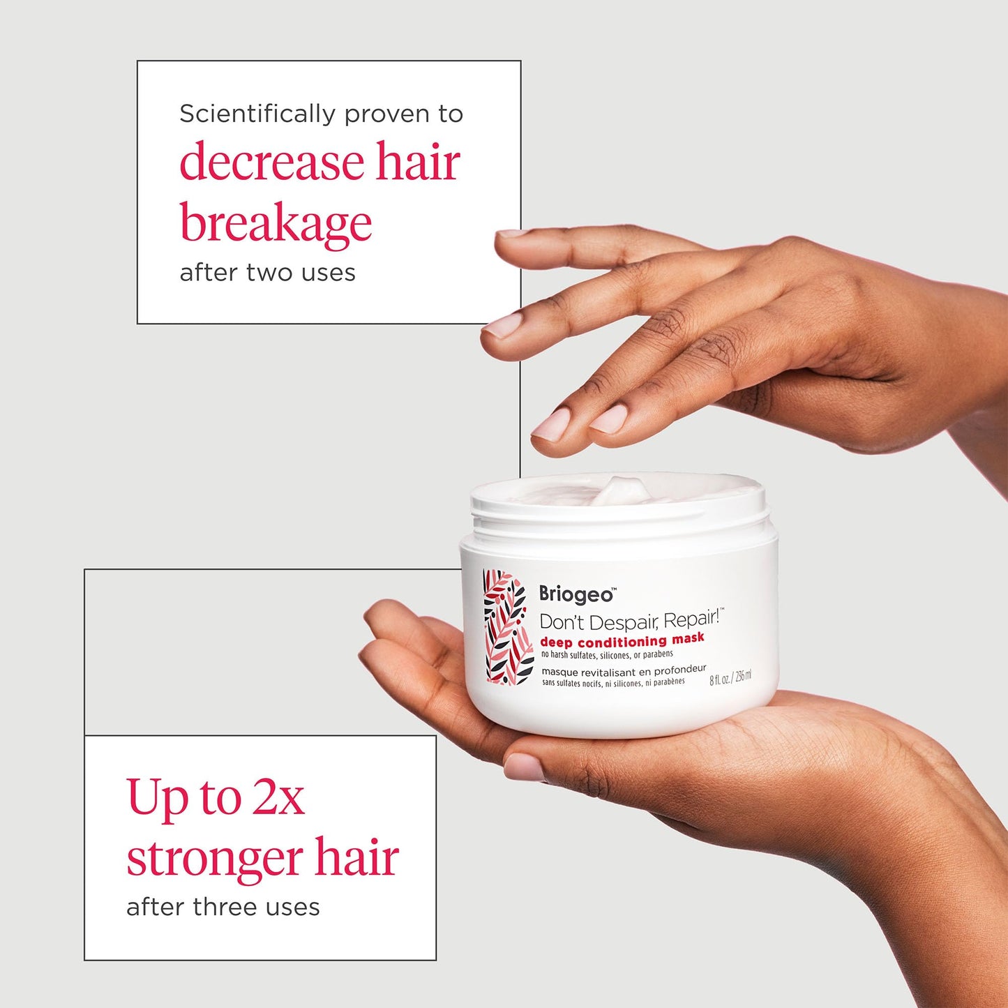 Briogeo Don't Despair, Repair! Deep Conditioning Mask | Protein + Moisture Balance Conditioner for Dry, Damaged, Color-Treated Strands | Vegan & Cruelty-Free | 4 oz