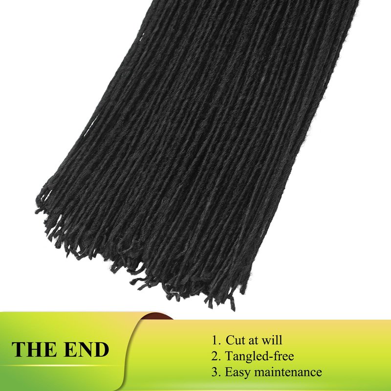 GUOHUI Micro Faux Locs Crochet Hair, 36 Inch 5 Packs Color Natural Black DIY Braids Straight Styles (36",1B)